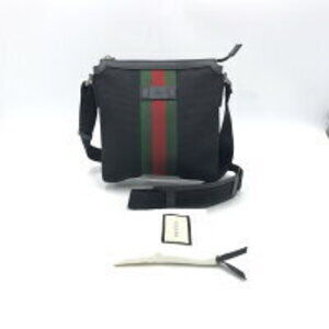 Gucci Web messenger Crossbody bag techno canvas Black